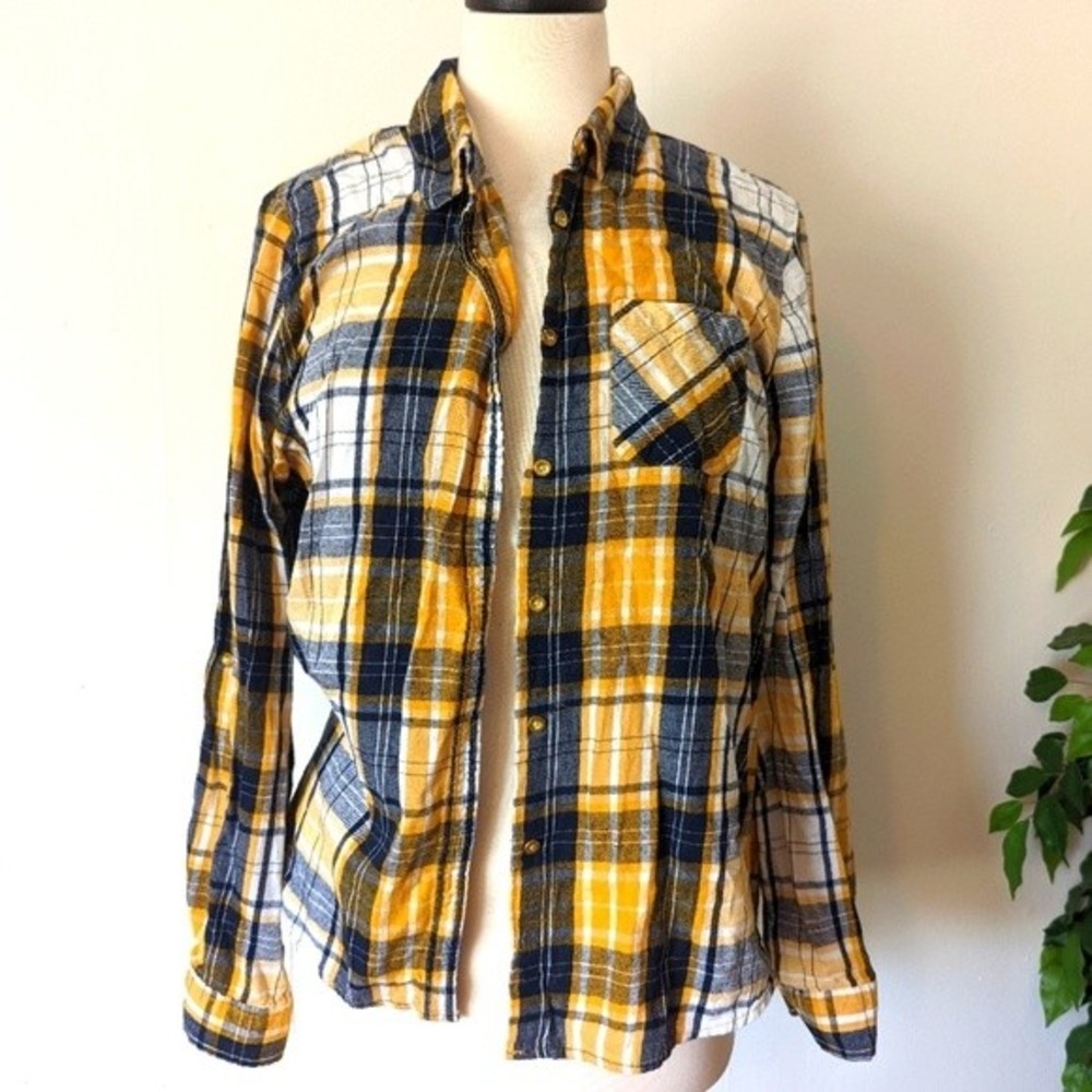 Primark yellow plaid shirt